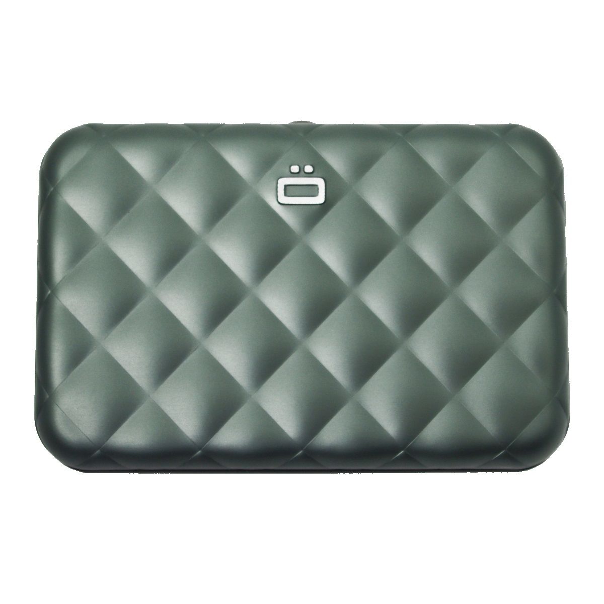 Aluminum Wallet Quilted Button - Platinium